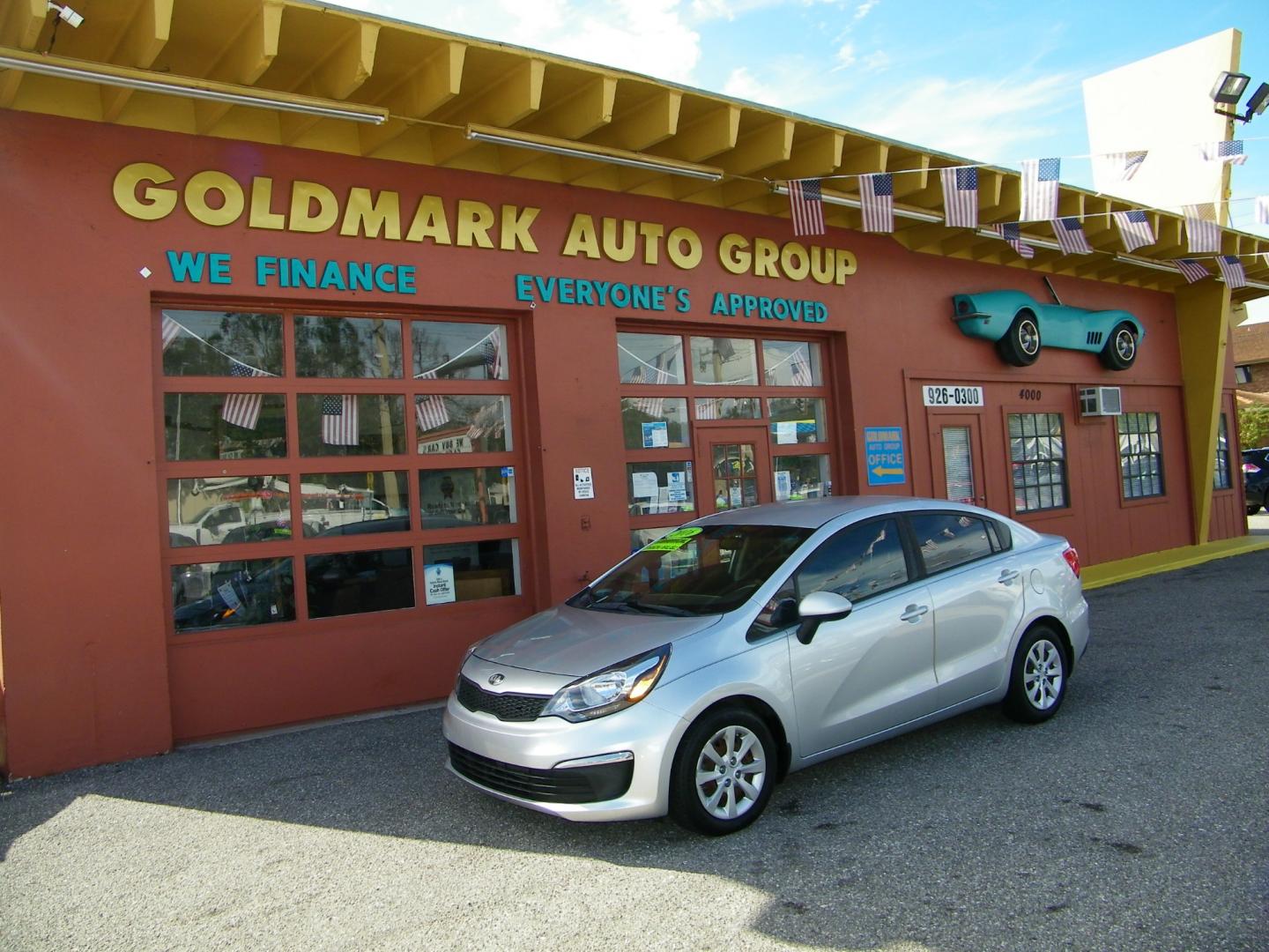 2016 Silver /Grey Kia Rio LX (KNADM4A39G6) , Automatic transmission, located at 4000 Bee Ridge Road, Sarasota, FL, 34233, (941) 926-0300, 27.298664, -82.489151 - Photo#0